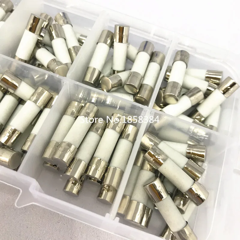 100pcs Ceramic Fuse kit 5mm x 20mm Fast melting T 1A 2A 3A 4A 5A 6A 8A 10A 12A 15A 250V with box