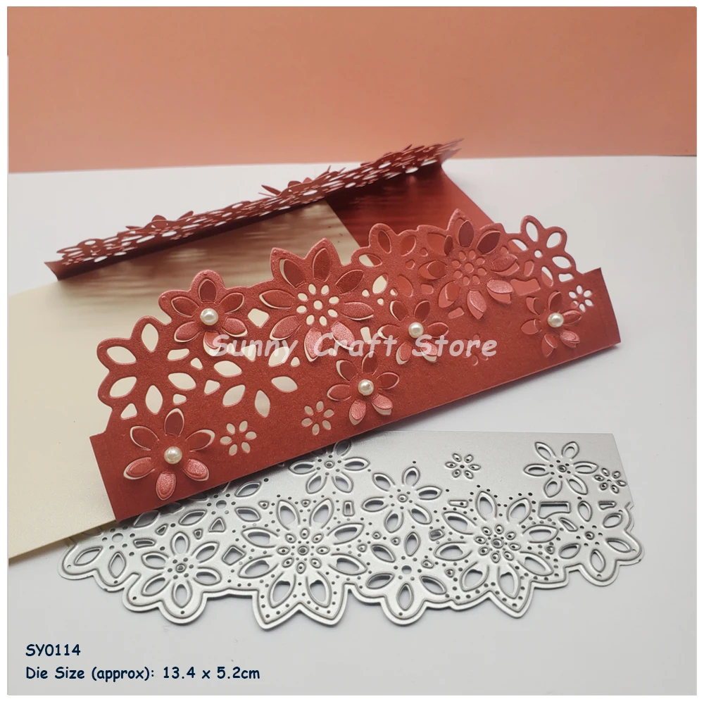 Kwiat matryce do cięcia metalu dla DIY formy ślubne granicy Album Scrapbooking wytłaczanie wytwarzanie kart papierowych dekoracyjne szablony do