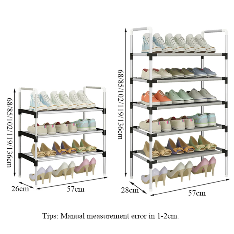 Shoe Rack with Handrail Easy to Assemble Shoes Storage Shelf Space Saving Organizer Close to The Door