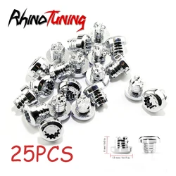 25pcs Flower-Like Wheel Rivets Nuts Alloy Studs Plastic Cap Lip Screw For Universal Auto Rims Replacement Bolts Dust-proof