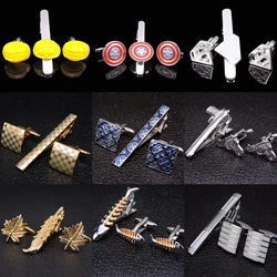 AS Laser metal Cufflinks Tie Clip New Fashion Music Jewelry helmet pistol tie clip men's Wedding Shirt badge pin clip gift