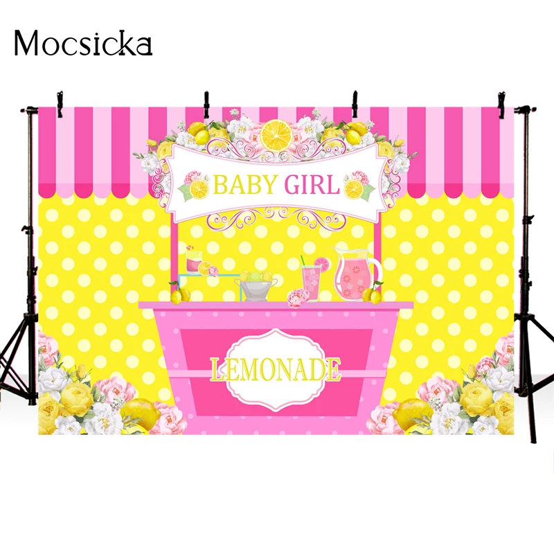 Mocsicka-女の赤ちゃんの写真の背景、レモンショップ、花の装飾小道具、新生児のシャワー、子供の肖像画、写真の背景、スタジオ