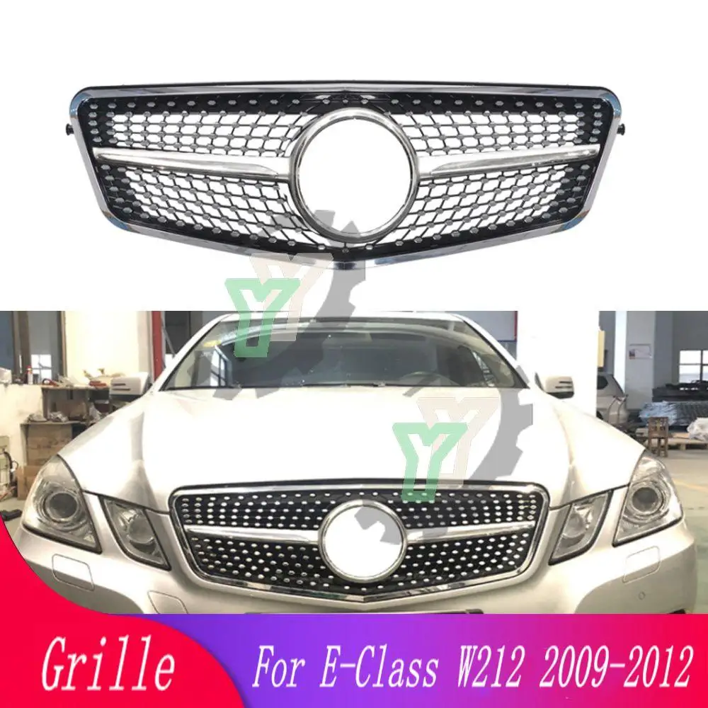 

High-quality modified diamond front grille for Mercedes-Benz E-Class W212 E200 E350 E300L E400L 2009-2013 car front racing grill