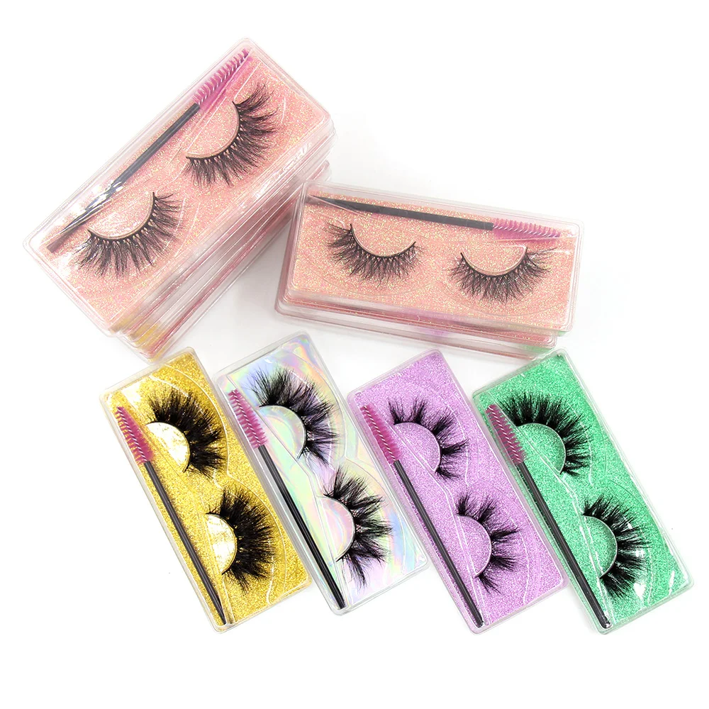 5D Mink Hair 10/100 Pairs 3D Mink Lashes in Trays Wispy Cross Mink Collection Natural Long Wispy Mink Eyelashes False Eyelashes