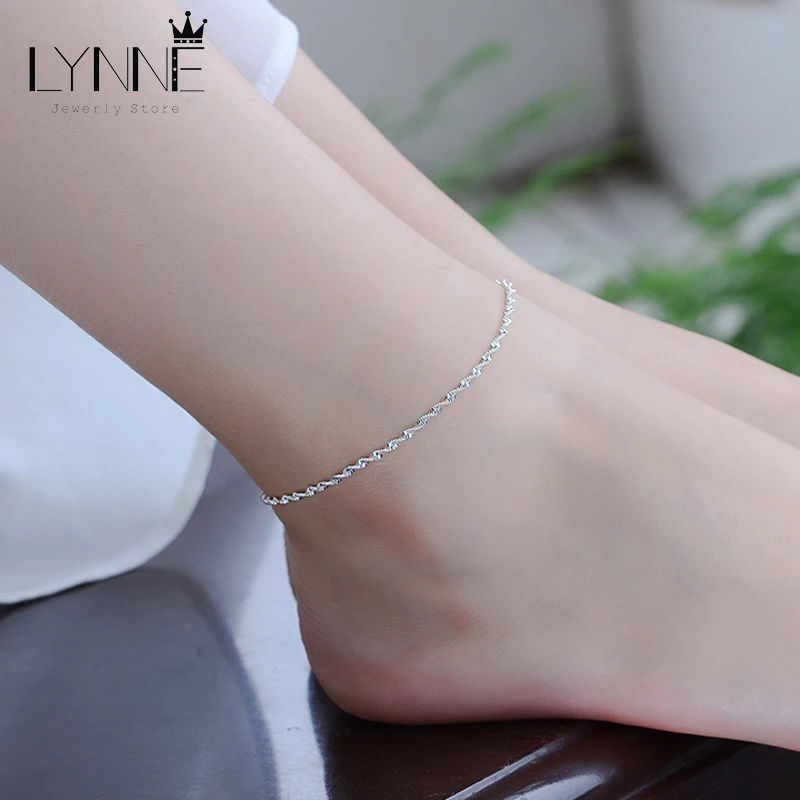 Mode Verdrehte Weave Kette Für Frauen Fußkettchen Heißer Verkauf 925 Sterling Silber Fußkettchen Armband Für Frauen Fuß Schmuck Fußkettchen Auf fuß