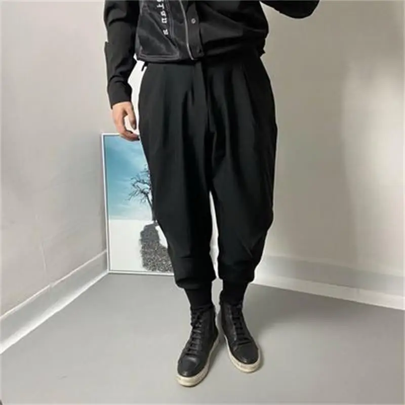 Men's Casual Pants Autumn Winter New Pure Color Loose Pants With Small Feet Young Fashion Trend Turnip Pants Breeches