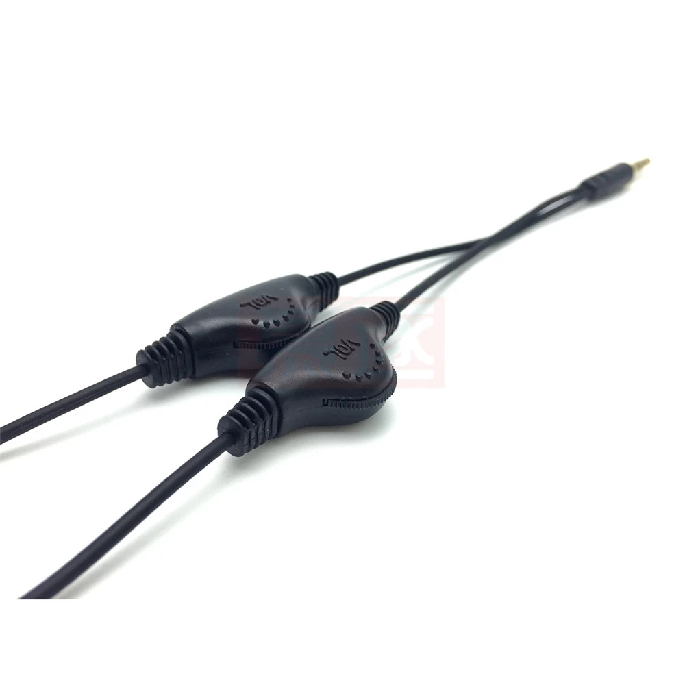 Schwarz 3,5mm Stereo Stecker auf 3,5mm Weibliche Audio Kopfhörer Y Splitter Kabel mit Volumen Schalte