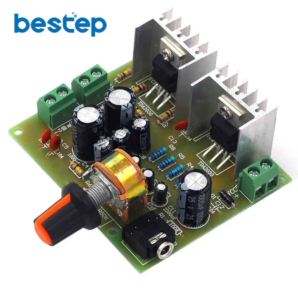 2.0 dual channel pure rear stage TDA2030A audio DIY power amplifier board single power 12V diy kit