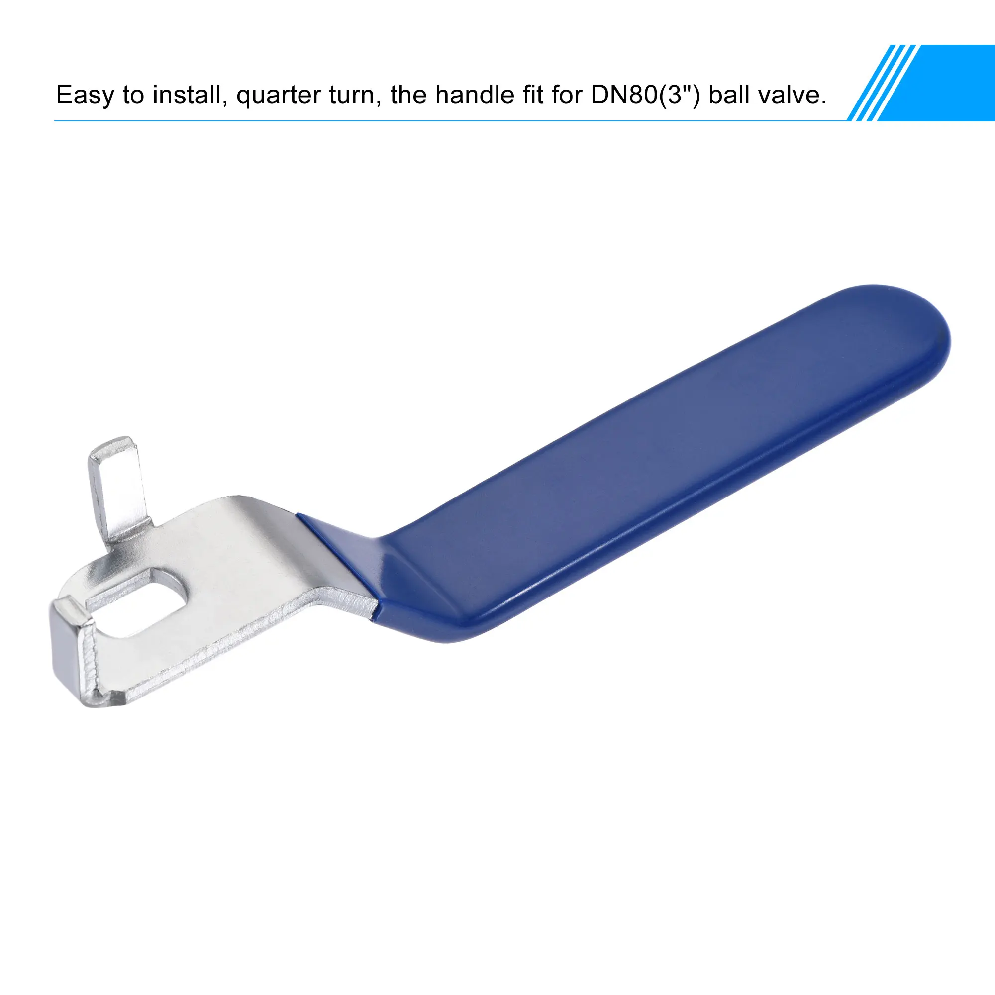 Uxcell 1 pz maniglia a leva ferro cromato sostituzione quarto di giro con impugnatura in plastica maniglia valvola blu per valvola a sfera DN80