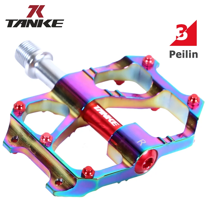 TANKE MTB bicycle pedal palin aluminum alloy mountain bike Anti-slip pedals Sealed bearing lubrication High-Strength Road bicycl