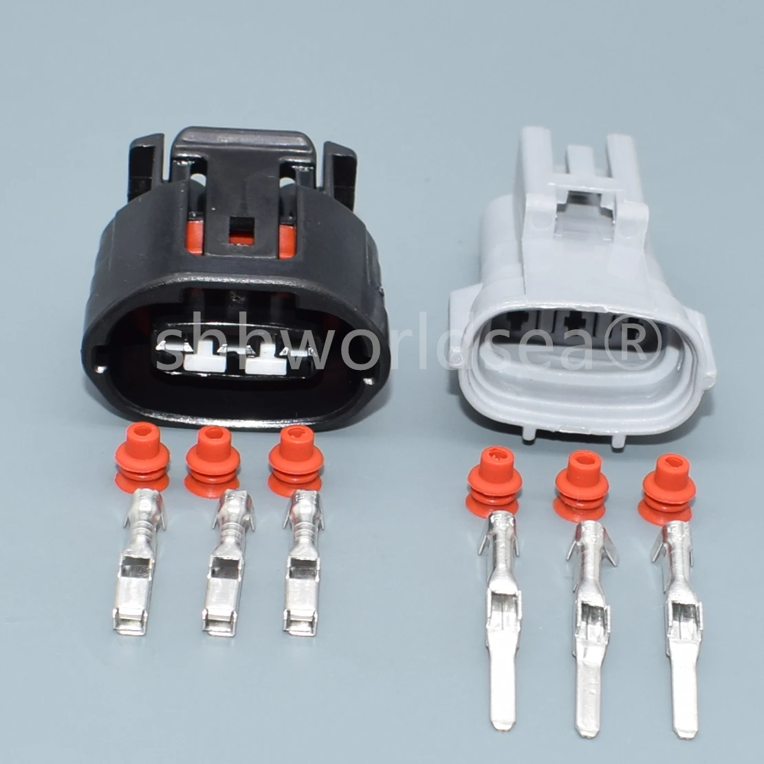 shhworldsea 3Pin  2.2mm Automotive Grey Connector ALTERNATOR LEAD REPAIR For Mitsubishi Oval Harness Plug 6188-0282 6189-0443