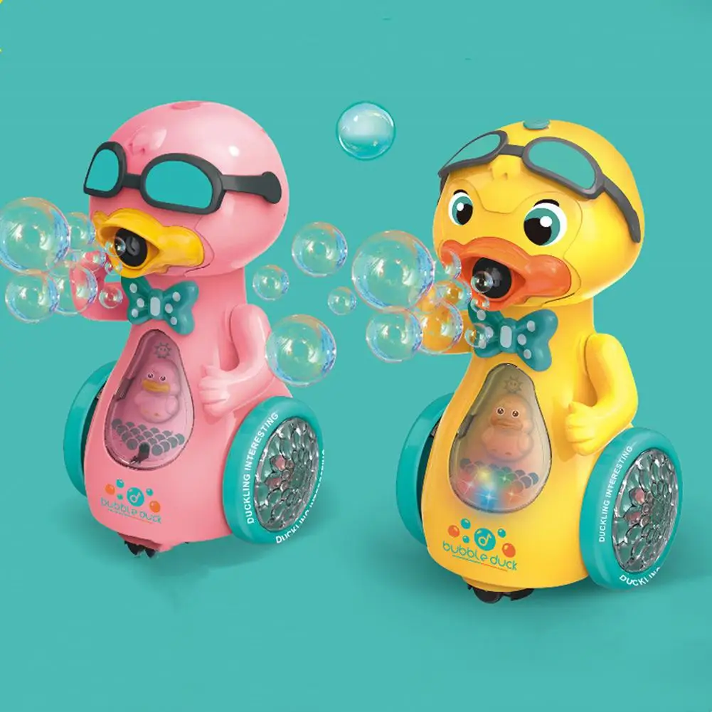 Pistola automática de sabão para crianças, Cute Walking LED Duck Bubble Machine, fabricante de sopradores, brinquedo para bebê, brinquedo infantil verão ao ar livre