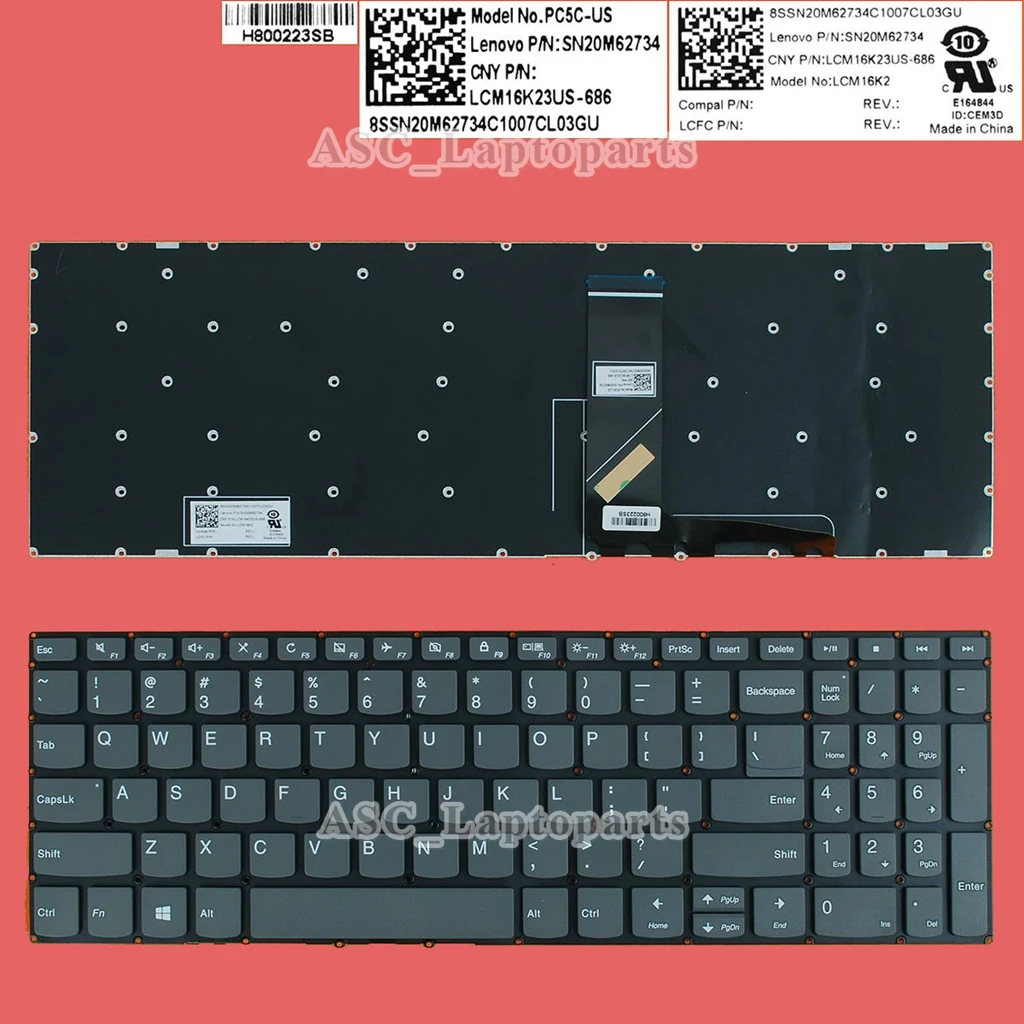 New US English QWERTY Keyboard For Lenovo Ideapad 3-15IJL05 3-15IML05 3-15ITL05 3-15ADA05 3-15ARE05 3-15IGL05 3-15IIL05 BACKLIT