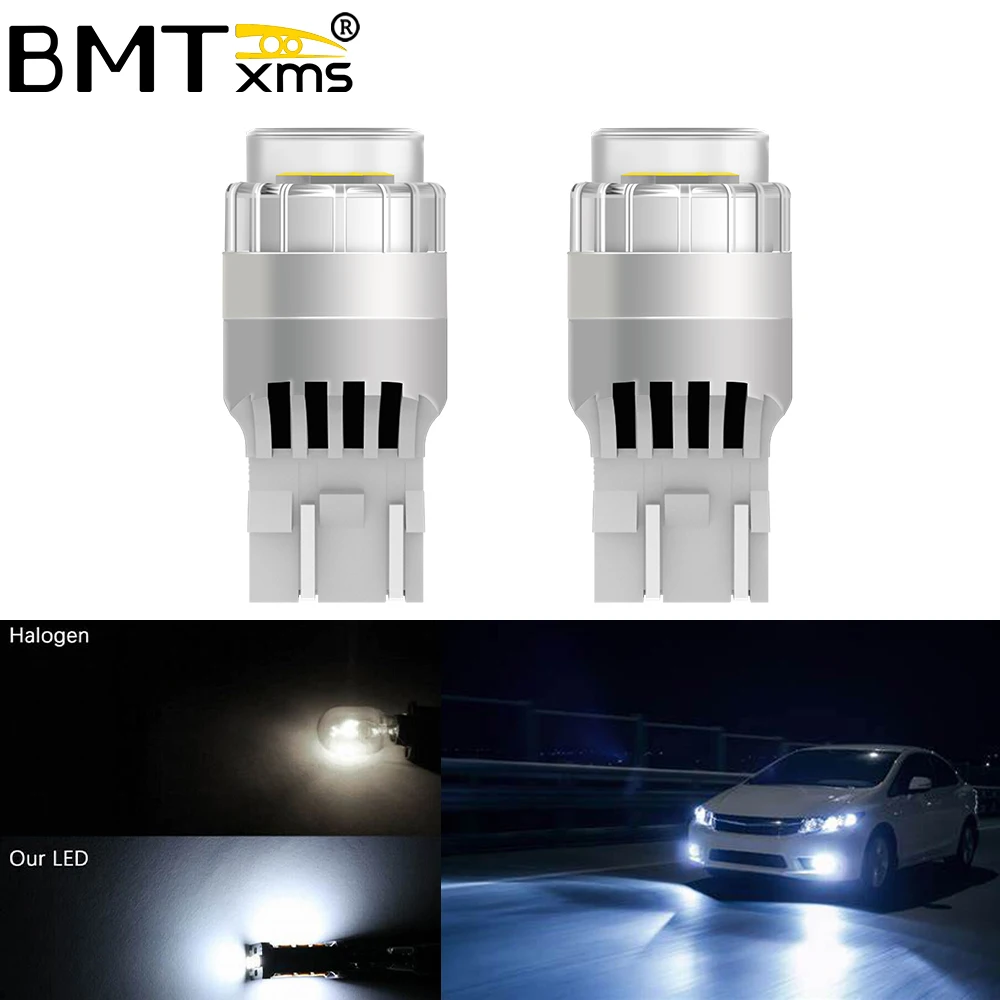 BMTxms 2 SZT. T20 W21/5W 7443 W21W T10 W5W LED DRL Żarówki do jazdy dziennej T15 W16W Światła cofania do Łada Granta Vesta Priora Niva Peugeot 208 301