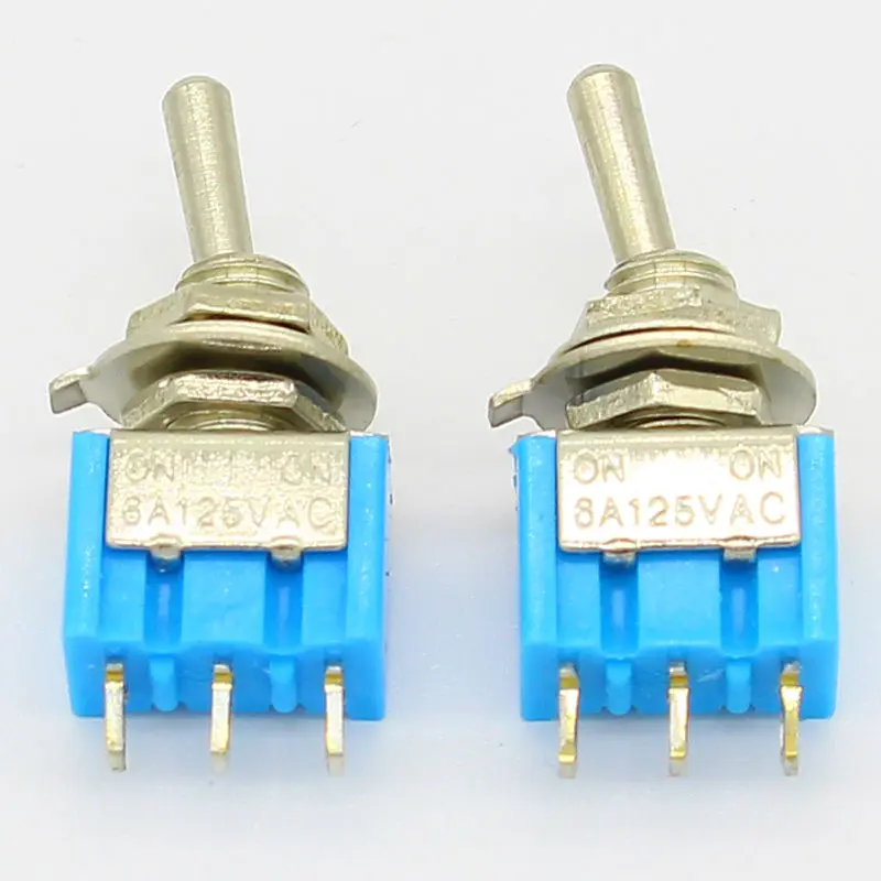 5pcs Mini MTS-102 3-Pin SPDT ON-ON 6A 125VAC Miniature Toggle Switches