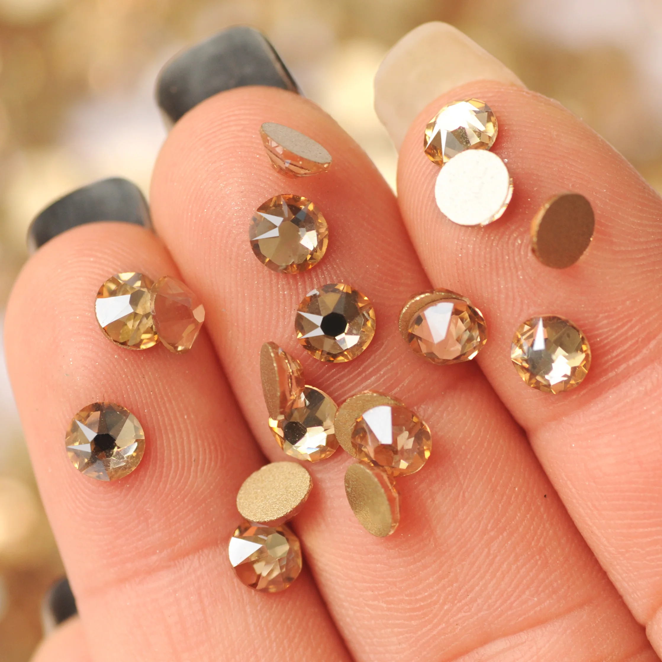 Crystal Golden Shadow 2088 Flache Rückseite Strasssteine 8 Große 8 Kleine DIY Nagelkunst Kleidung Handwerk Strasssteine – Detail 5