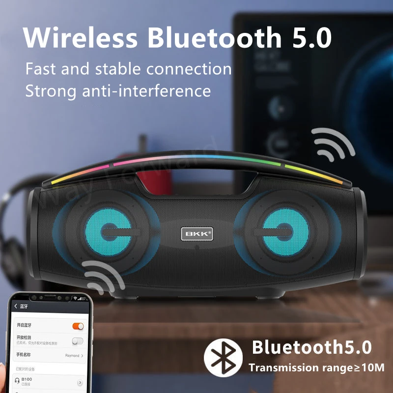 Беспроводная портативная Bluetooth-колонка с микрофоном, караоке, домашний кинотеатр, колонка для семейвечерние, колонка для компьютеров, музыкальный центр