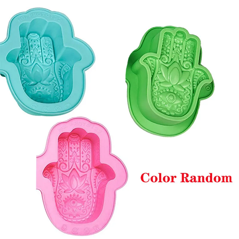 1Pcs Silicone Soap Molds Hand of Fatima Silicone Molds Lotus in The Palm Soap Mold for DIY Soap Candle Making