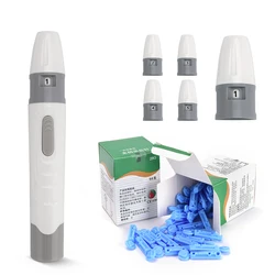 Lancet Pen Verstelbare Diepte Bloedmonstering Glucosetest Pen Lancing Apparaat voor Diabetici Bloed Verzamelen 50 pcs/100 pcs 28G