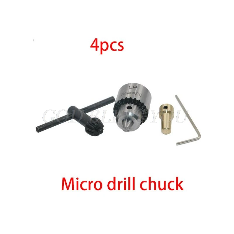 Micro Drill Chucks Motor Jaw Clamping 0.3-4mm Cone Mounted Spindle 3.17mm Shaft Drop Shipping