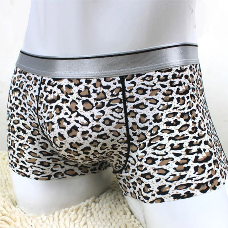 Hot Sale brand high quality ice silk men\'s underwear boxer shorts sexy cuecas boxers pants underpants men gay panties leopard