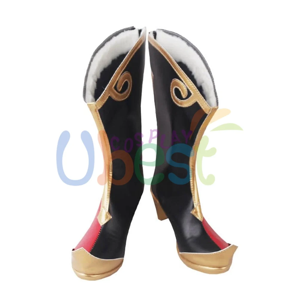 Genshin impacto yanfei sapatos cosplay botas femininas