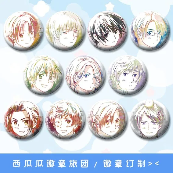 Anime Bagdes 58 mm Axis Power Hetalia Iron Brooch Round Icons