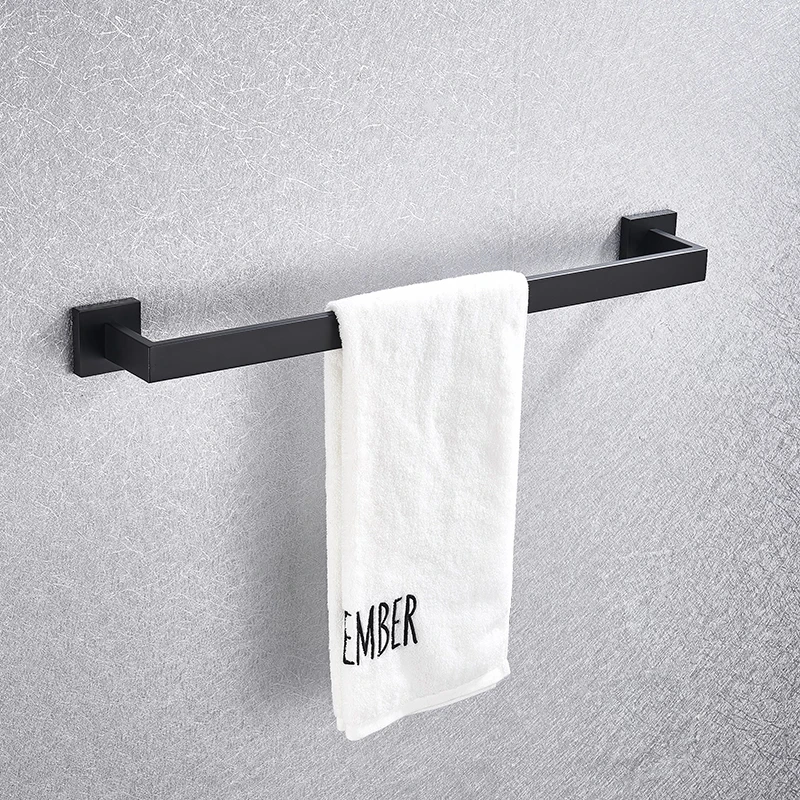 Black Wall-mounted Stainless Steel Clothes hook Toilet Paper Holder Towel Bar Kitchen Facilities Bathroom Accessories Set