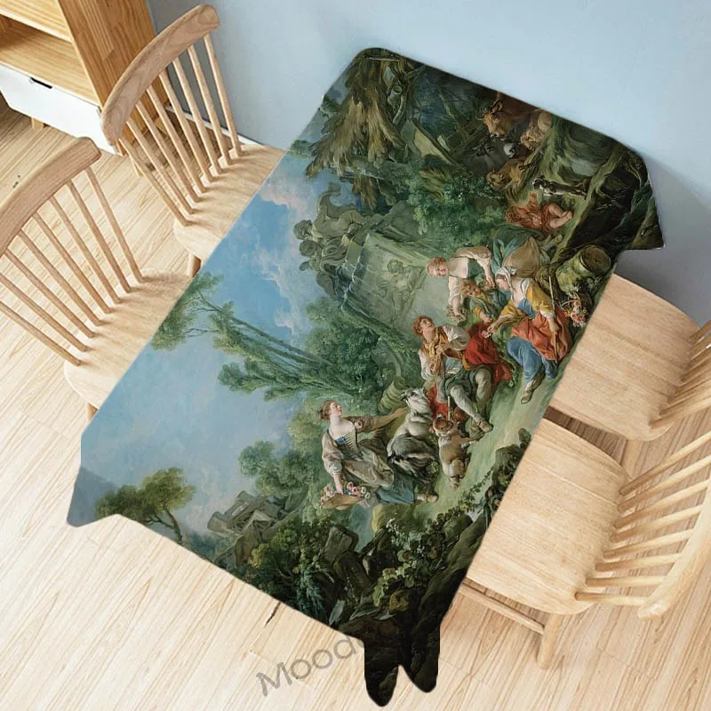 Boucher Rococo Canvas Oil Painting Wall Tapestry Royal Venus Duchess Goddess Landscape Madame Decora Art Table Cloth Desk Cover