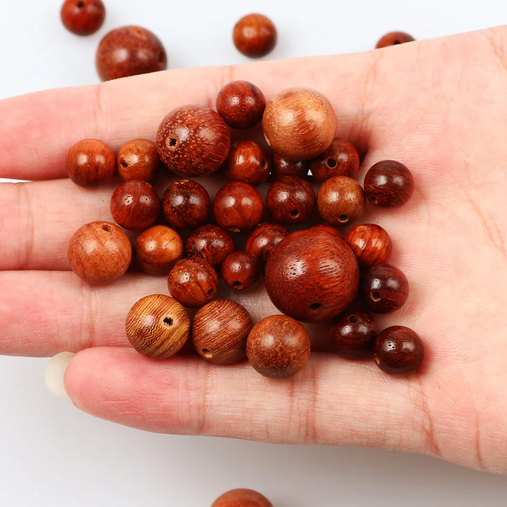 6/8/10/12/15mm Burmese Rosewood Wooden Spacer Beads Round Balls Natural Wood Loose Beads For Jewelry Making Diy Accessories