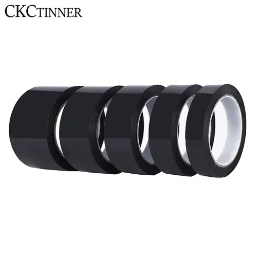 Imagen 2 del producto Película negra de 5/8/10/12/15/18/20/25mm x 50M, cinta Kapton resistente a altas temperaturas de poliimida para tareas eléctricas/parrillas/revestimiento en polvo