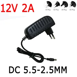 DC 12V 2A 24W zasilacz monitor drzwi DC 5.5-2.5mm wtyczka europejska US AU UK dla Liitokala Lii-500 ładowarka