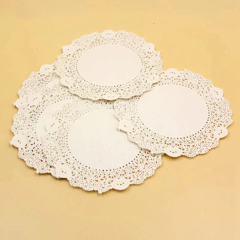 50PCS/Lot 4.5/5.5/7.5inch Eco-Friendly Grease-Proof White Paper Doilies For Wedding Christmas Party Table Decoration Cake Holder