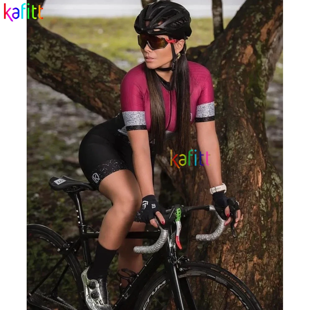 Kafitt Female Cycling Overalls Macacão Ciclismo Feminino Short Sleeve Jumpsuit Suit Summer Little Cycling Monkey