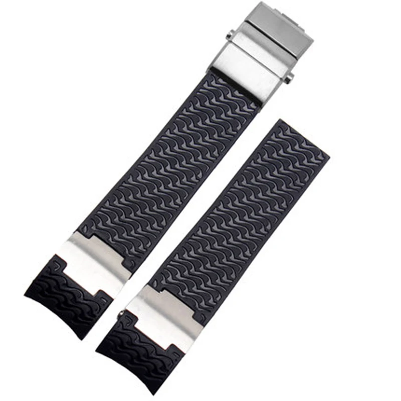 Rubber wristwatch strap silicone wristwatch strap with Ulysse Nardin blue black brown 25 * 12mm  men  tools watchband 22-20mm