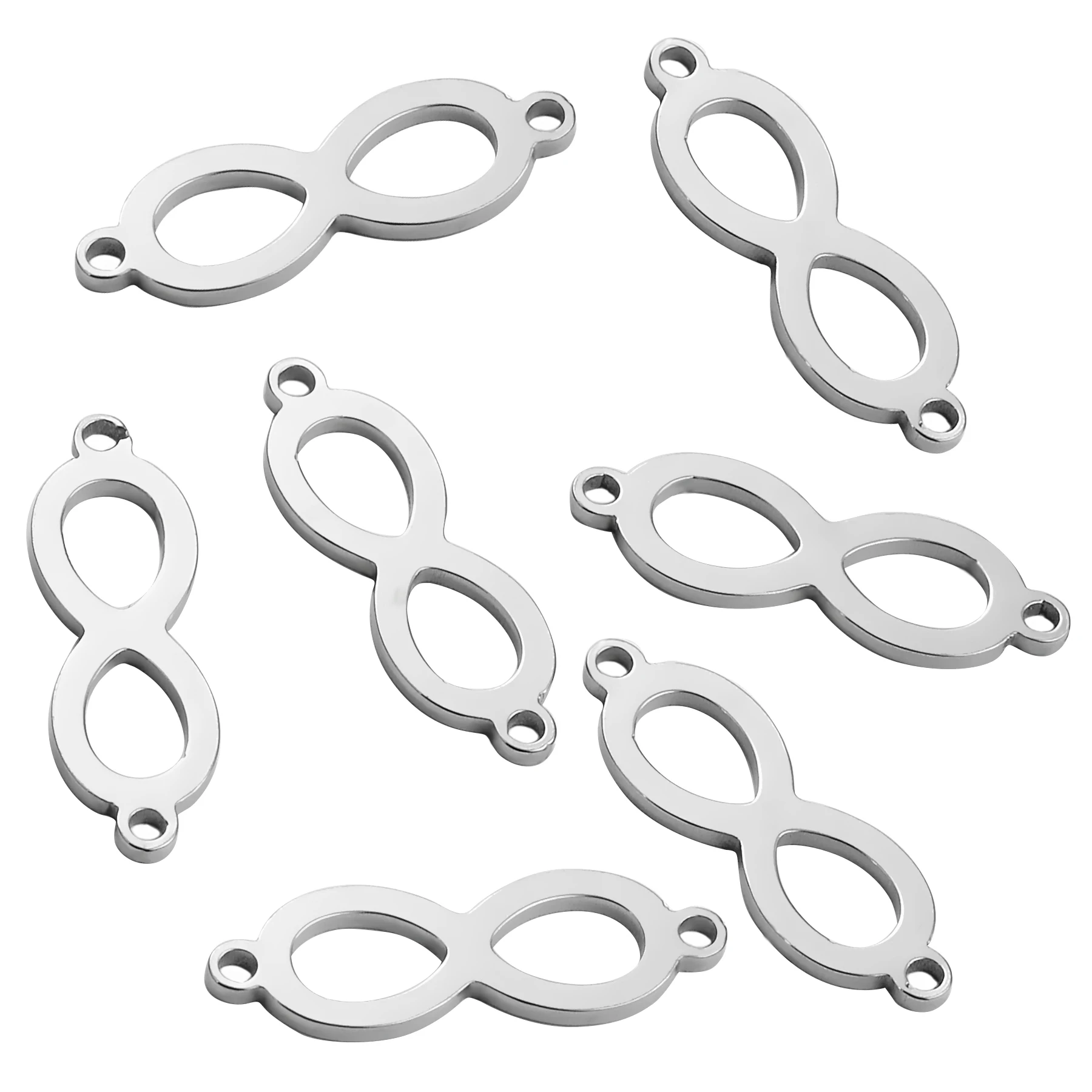 10 teile/los Edelstahl Unendlichkeit Charm Connectors Anhänger Anzahl 8 für DIY Halskette Armband Kennzeichnung Finden Zubehör – Detail 2