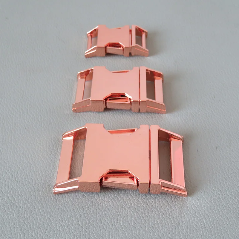 50Pcs/Lot Rose Gold Strong Metal Release Buckle Ring Belt Clasp Webbing Straps Clip Hook For Dog Pet Collar Sewing DIY Accessory