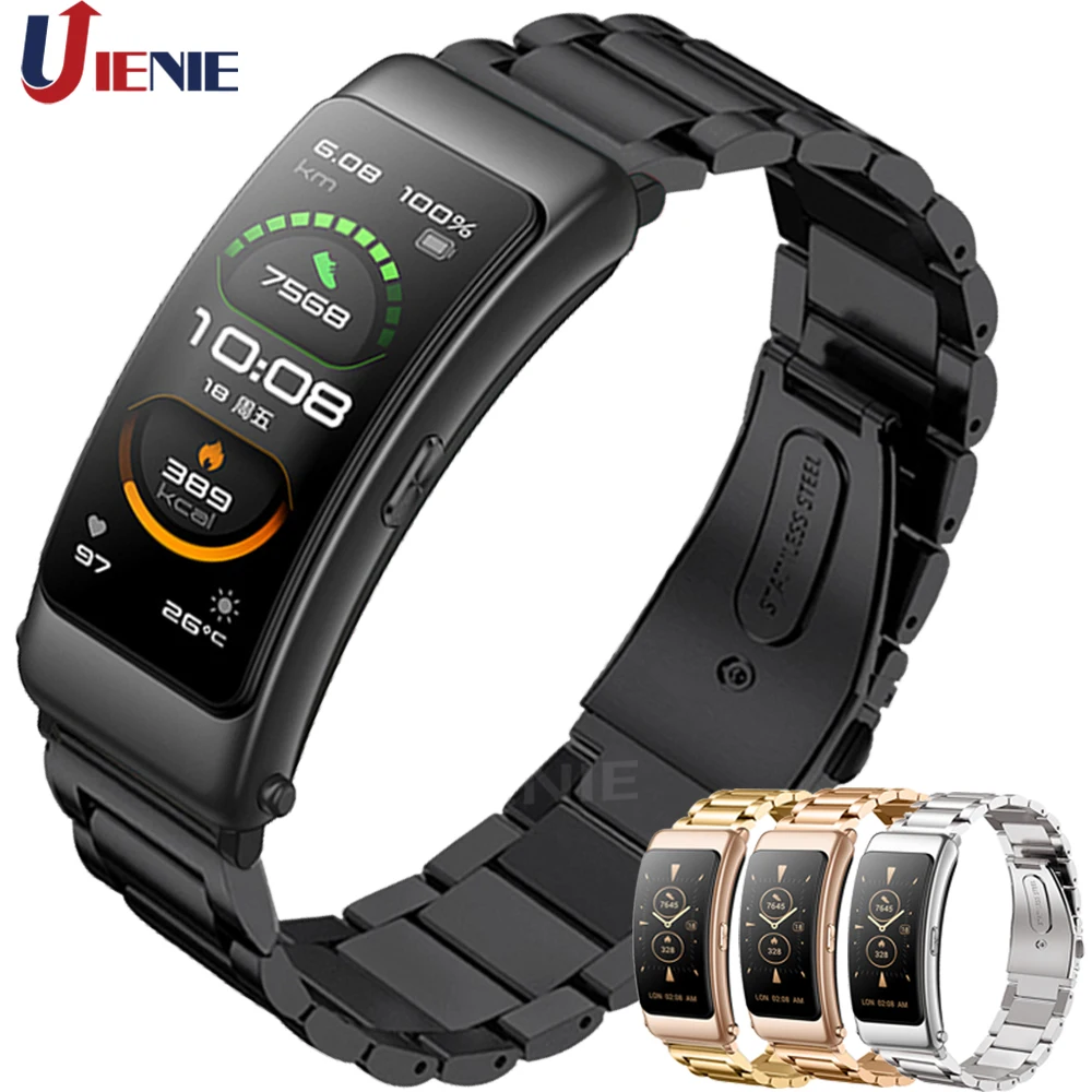 16 مللي متر الفولاذ المقاوم للصدأ حزام (watch) ساعة لهواوي TalkBand B6 B3 الحديث الفرقة B6 حزام حزام الساعات سوار معدني معصمه مع أداة