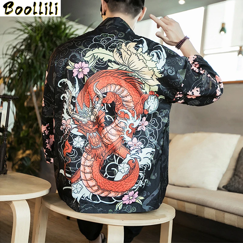 Chinese Dragon With Embroidery 2023 Spring Autumn New Style Casual Bomber Men Fung Fu Tai Chi Jacket