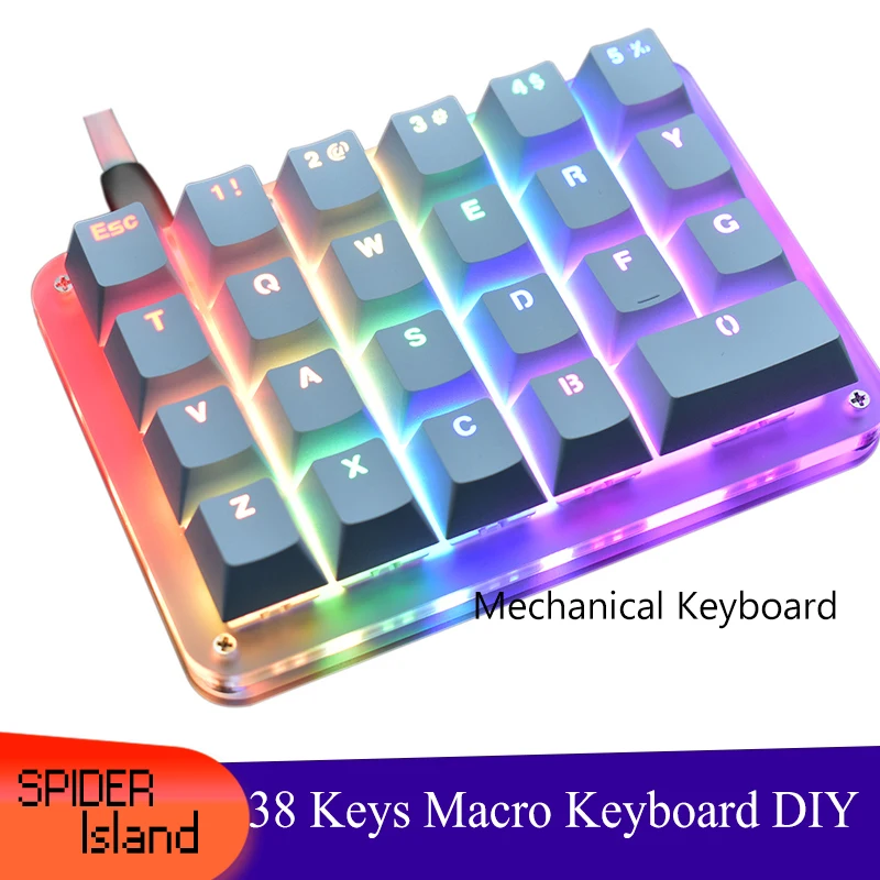 23 Keys Macro Keyboard DIY Custom Programmable RGB Backlight Mechanical Keypad Electric Contest Games PC Laptop MAC WIN7 8 10