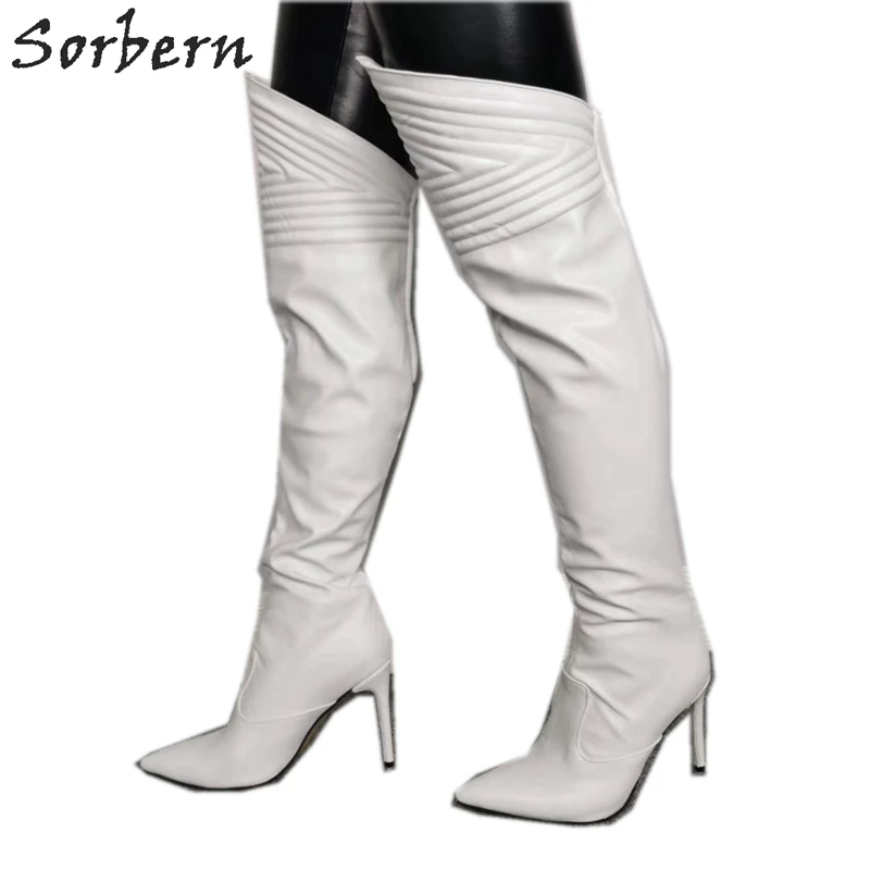 

Sorbern Asymmetry Over The Knee Women Boots High Heel Pointed Toe Custom Wide Calf Boot Shaft Length Opening Ladies Boots