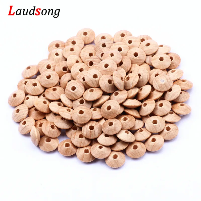 Various Lentils Shape Silicone Wood Beads Round Loose Spacer Beads For Jewelry Making DIY Necklace Bracelet Accessories