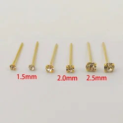 925 sterling silver Nose Stud clear crystal straight nose pin piercing 20pcs/lot for women