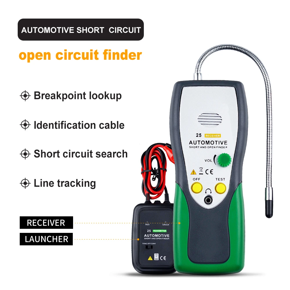 Holdpeak HP-25 Automotive Cable Wire Tracker Tester,for Airbag, Automobile lines and Machine lines Installation and Maintenance