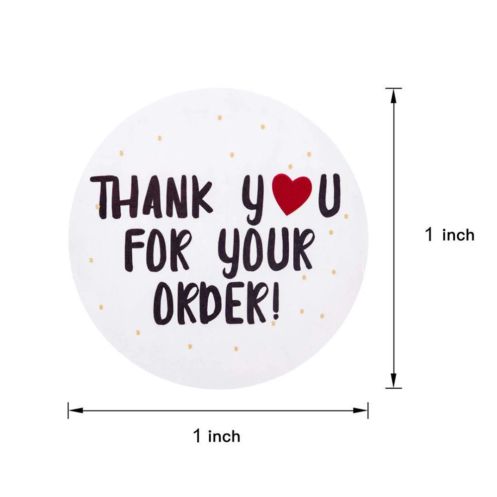 500pcs Round Thank You for Your Order Sticker  Gift Box/bag Sealing Label DIY Decoration Stickers