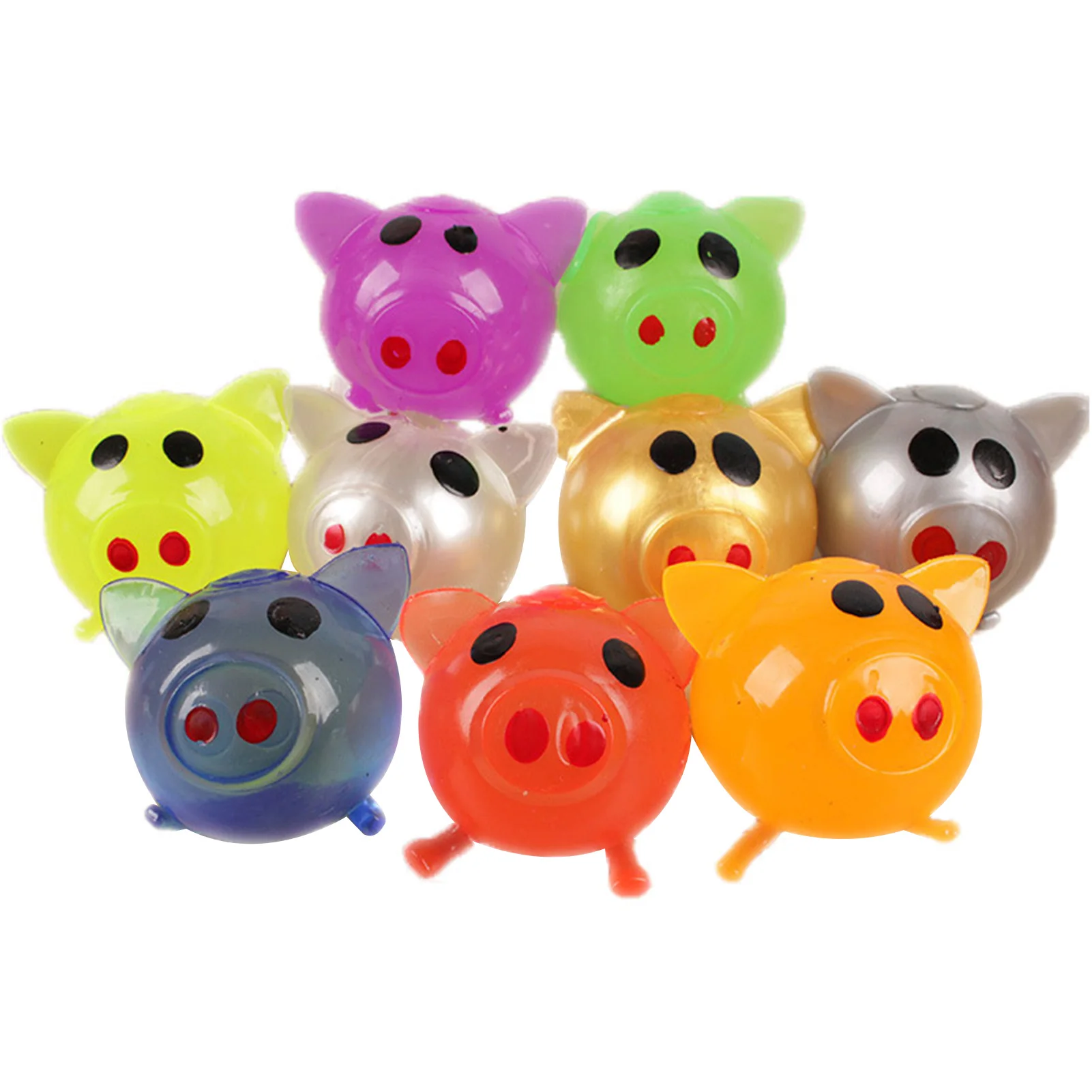 

Venting Toy Pig Shape Splat Ball Soft Magic Squeezing Toy Cute Jelly Pig Toy Colorful Splat Pig Ball Best Gift For Adults Or Chi