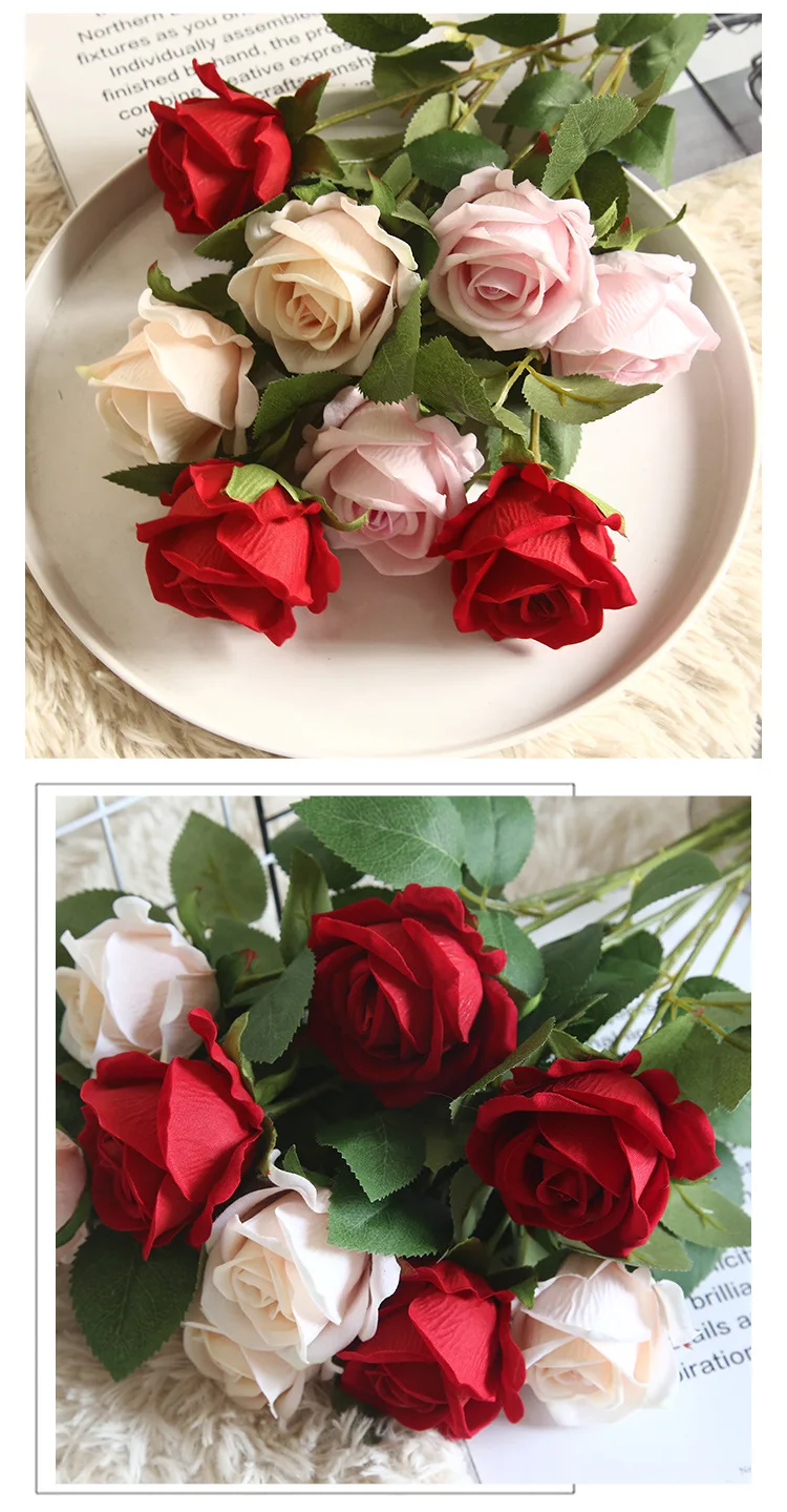10 Stück Künstliche Blumen Halloween Seidenrosen Lange Zweige Bouquet Hochzeit Heim Zimmer Outdoor Deko Pflanzen DIY Zubehör Geschenke – Detail 10