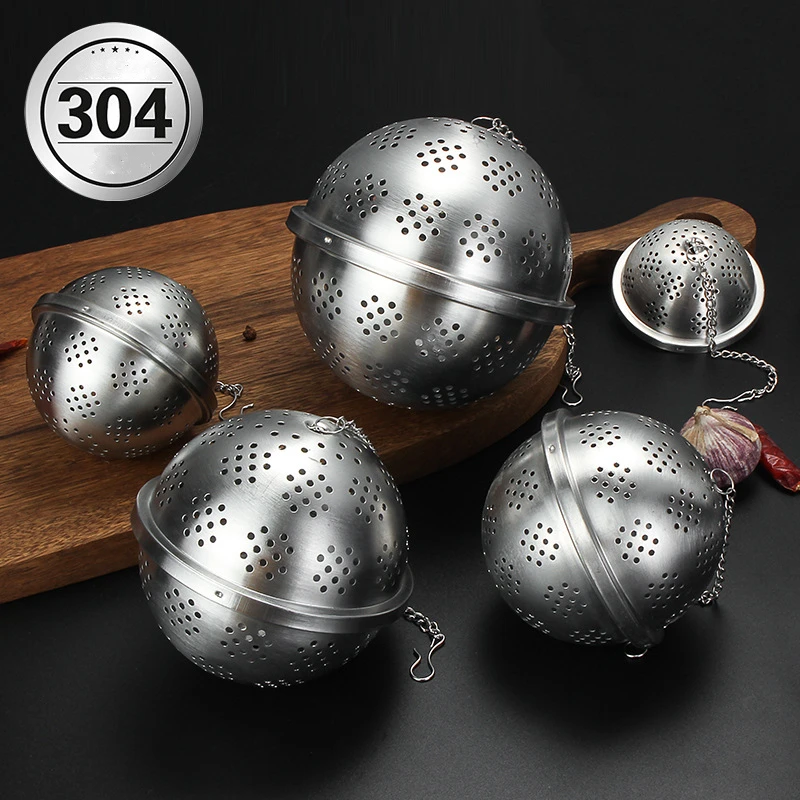 Stainless Steel Tea Leaf Infuser Strainer Spice Mesh Sieve for Brewing Teapot Tea Filter Seasoning Ball Kitchen Accessories