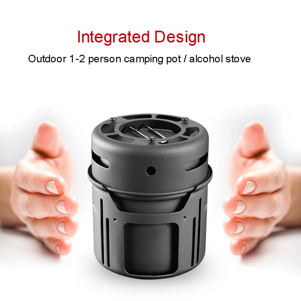 ALOCS Outdoor Alcohol Stove Stainless Steel Aluminum Alloy Camping Cookware Picnic BBQ Cooking Hiking Traveling Tools ﻿