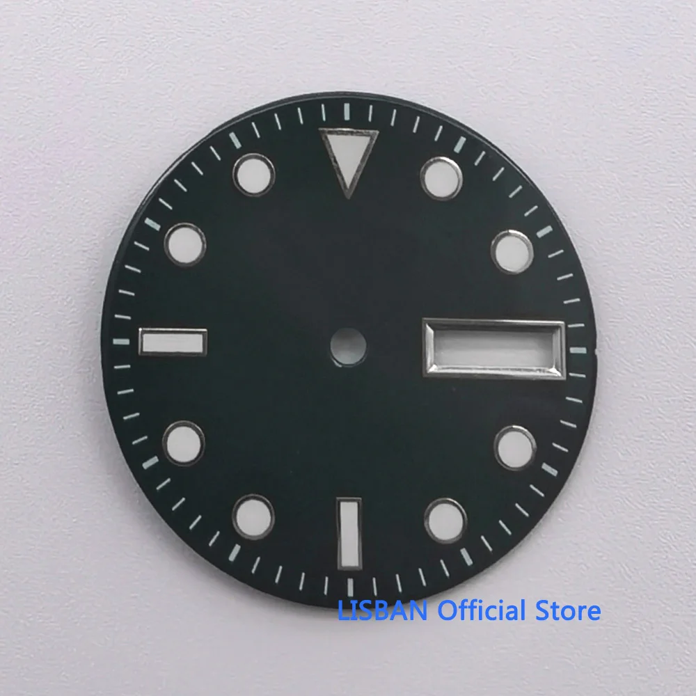 29mm Black Watch Dial with C3 Luminous Dial fit NH36 Movement